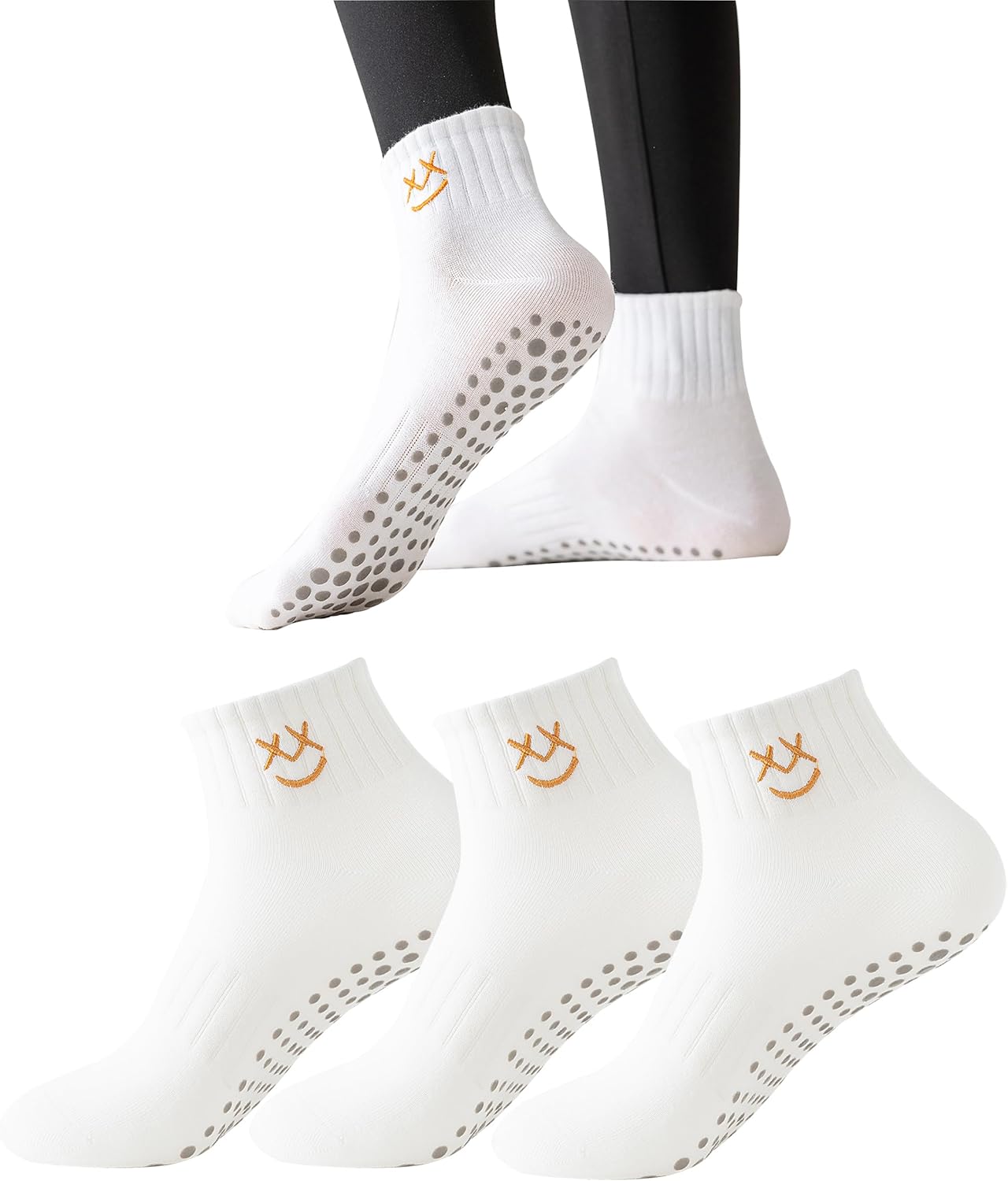 Non-Slip Yoga Socks Trio for Ultimate Grip
