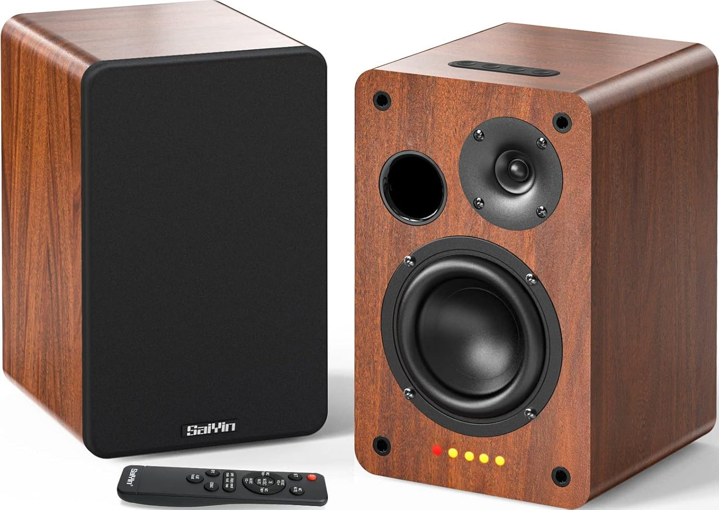 Saiyin 40W Bluetooth Bookshelf Speakers: Powerful Sound for TV & PC