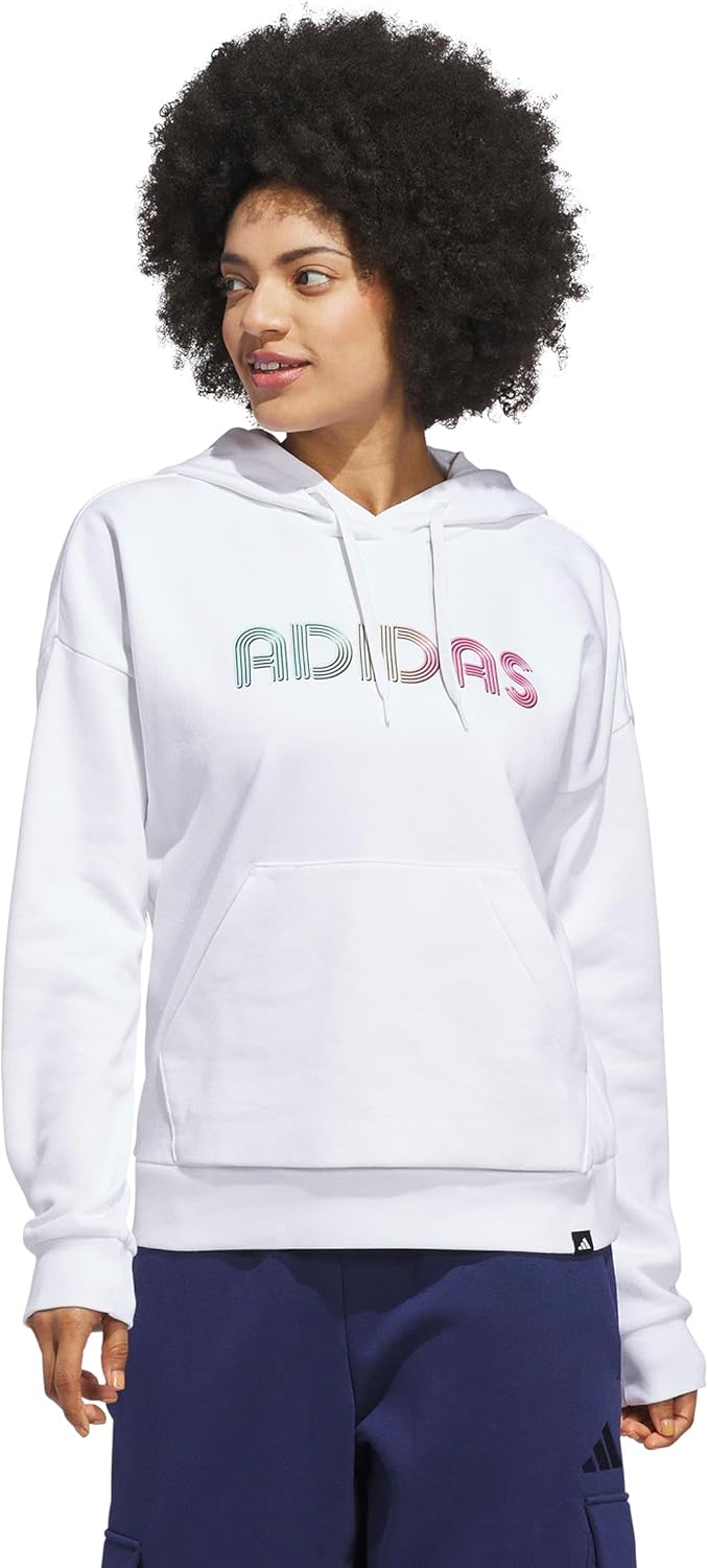 adidas Women's Wordmark Graphic Hoodie for Cozy Comfort