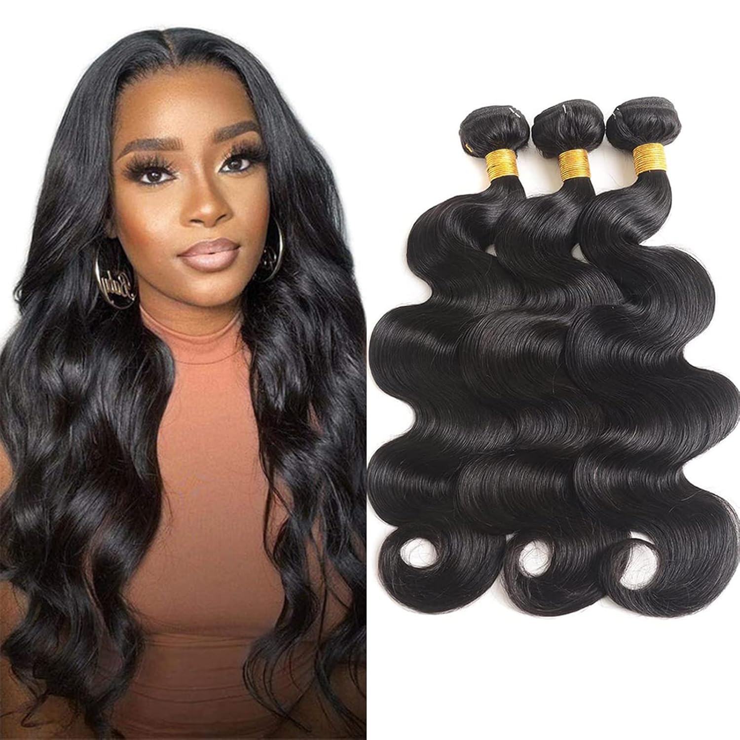 Body Wave Bundles Human Hair 16 18 20 Inch Brazilian Virgin