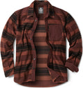 CQR Men's Long Sleeve Heavyweight Fleece Shirt - Plaid Warm Layer