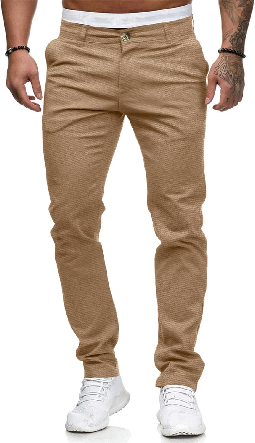 ALLABREVE Men's Chinos Casual Dress Pants for Stylish Comfort