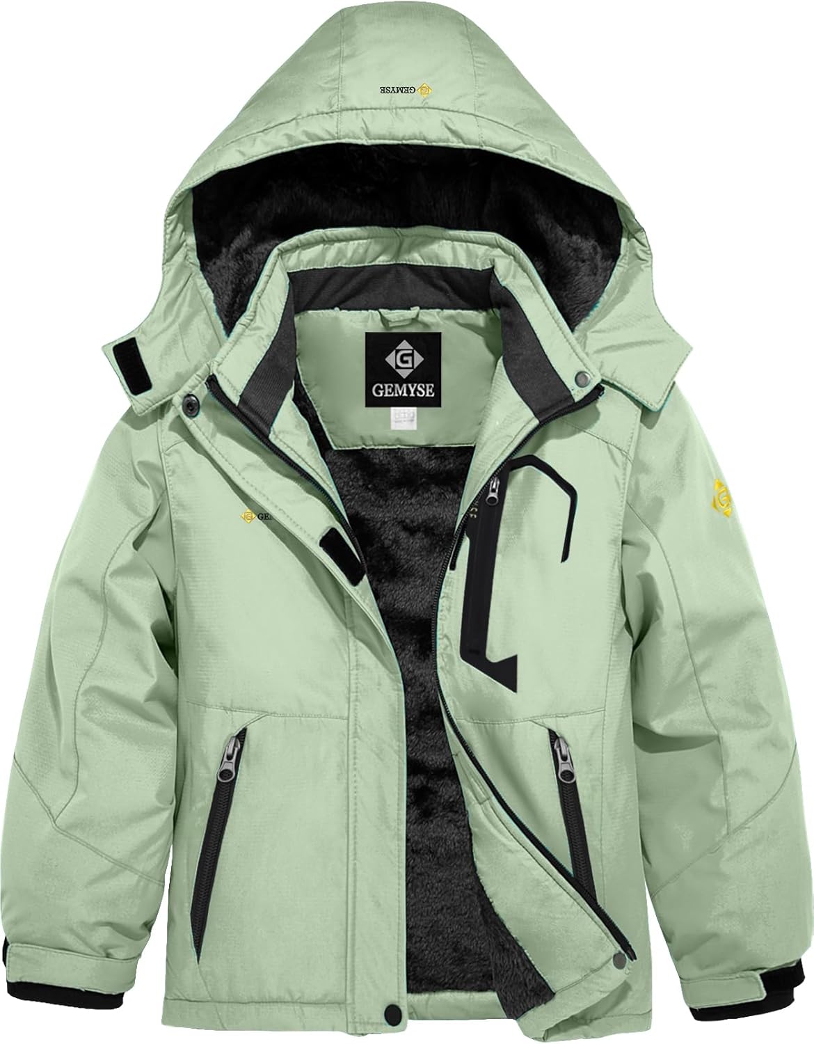 GEMYSE Girl's Waterproof Ski Snow Jacket for Winter Activities