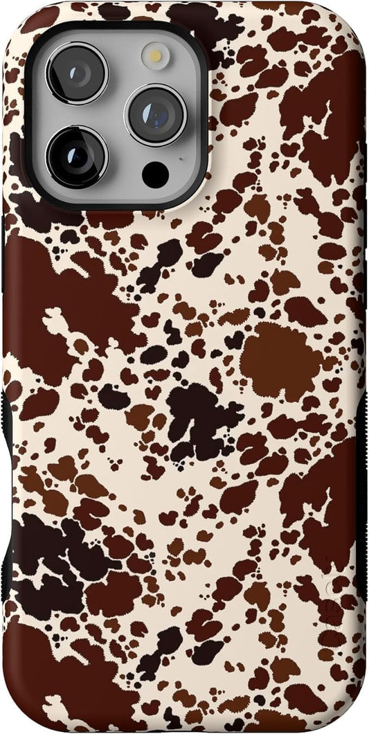 Bold Protective Cow Print iPhone 16 Pro Case for Style Lovers
