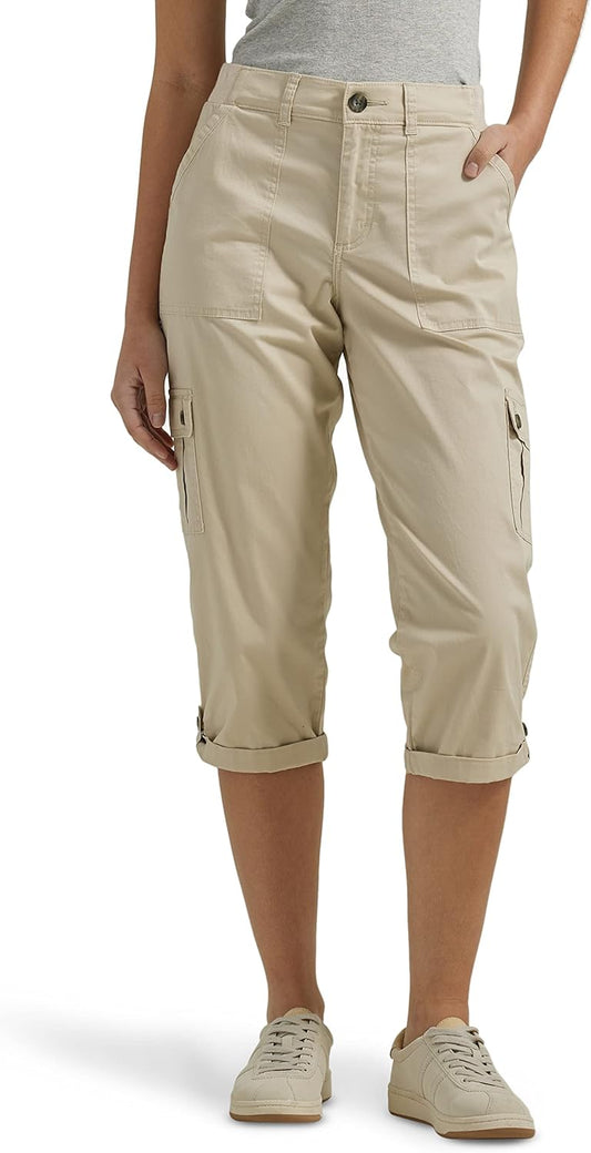 Lee Womens Plus Size Ultra Lux Comfort Flex-to-Go Cargo Capris