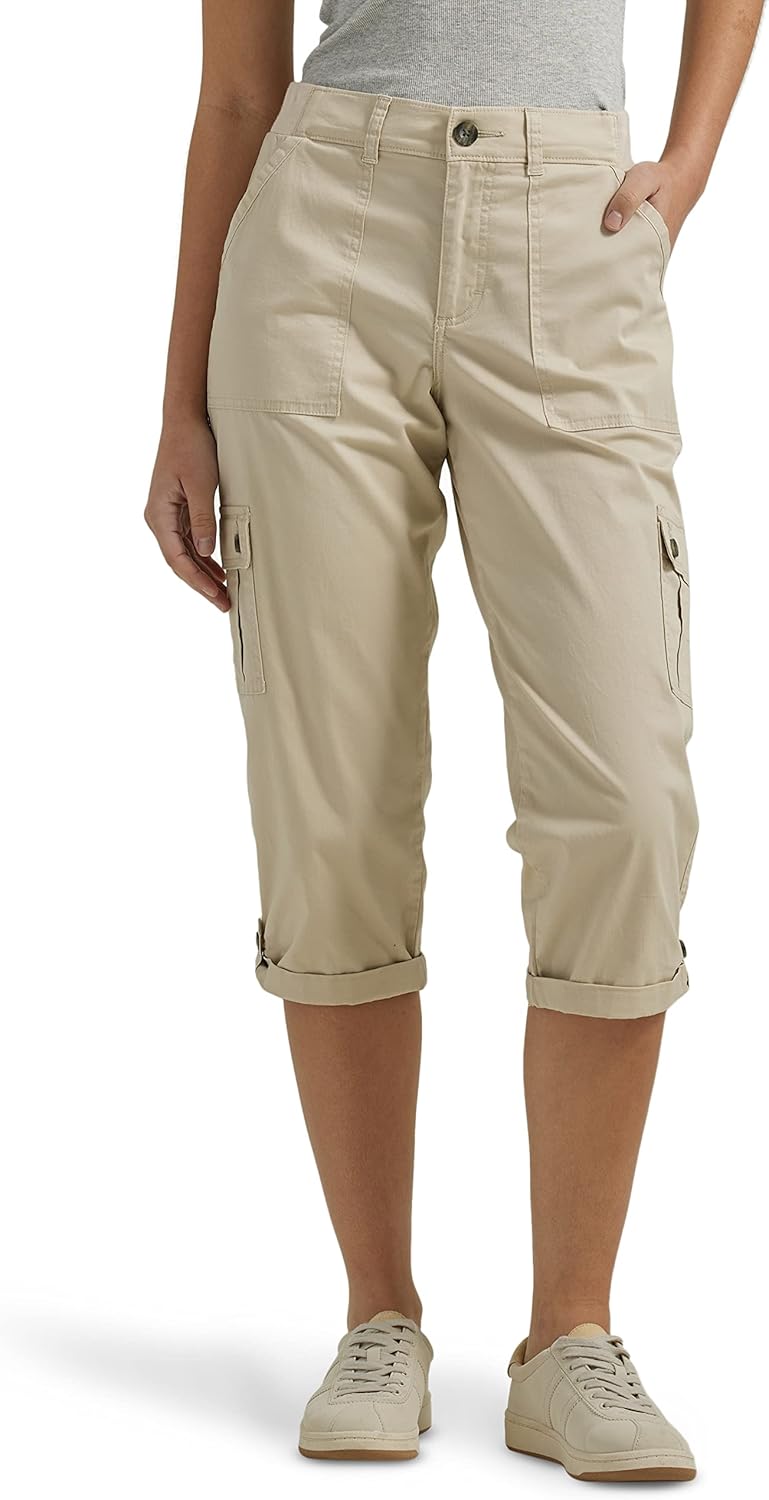 Lee Womens Plus Size Ultra Lux Comfort Flex-to-Go Cargo Capris