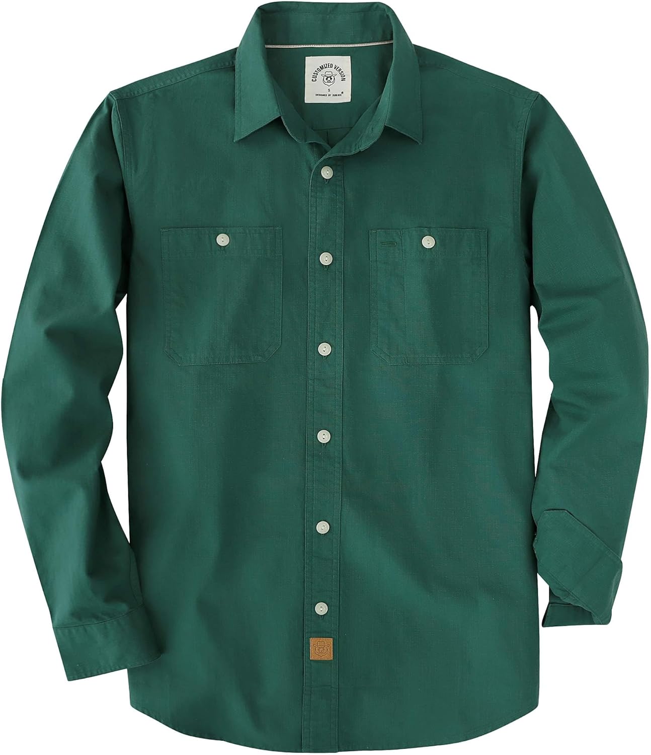 Dubinik Chambray Shirt Men Long Sleeve Cotton Work Shirts