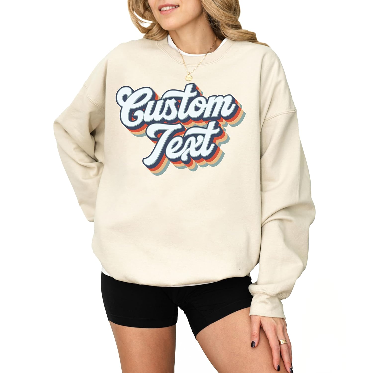 Personalized Retro Text Sweatshirt - Handmade Gift