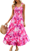 GRACE KARIN Women's 2025 Floral Boho Square Neck Maxi Dress