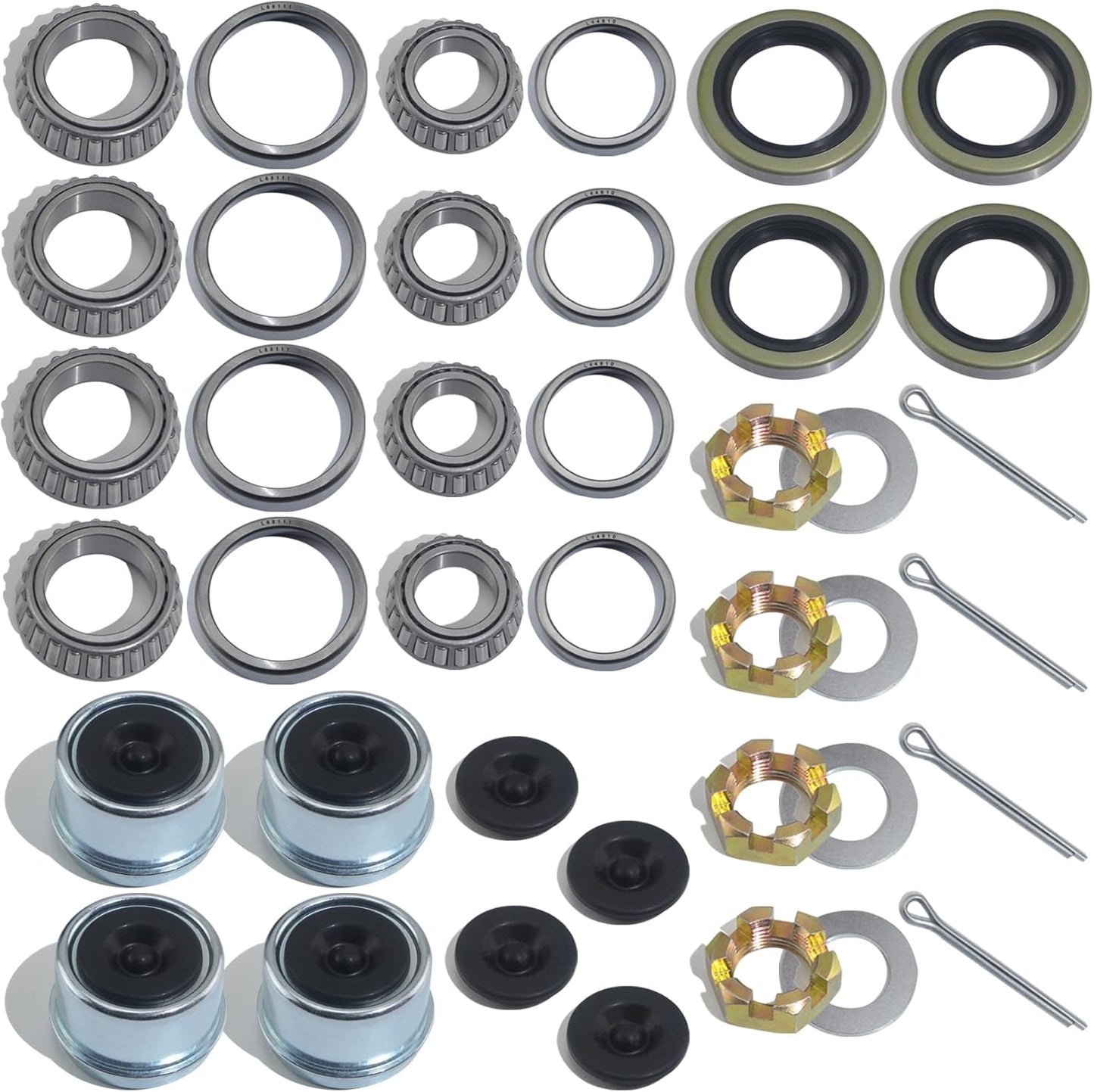 4Sets Trailer Hub Bearings Kit for 1-3/8ft' to 1-1/16ft' Axles
