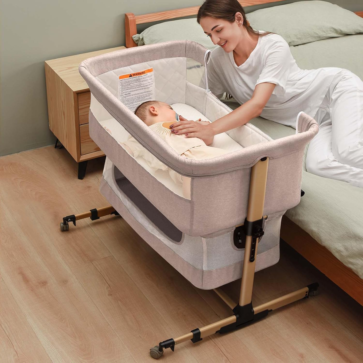 Adjustable Portable Baby Crib for Safe Co-Sleeping and Comfort