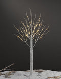 LIGHTSHARE 4 ft Birch Tree with 48 Warm White LEDs - Decorative