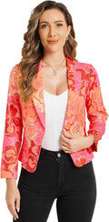 Allegra K Women's Open Front Crop Suit Blazer - Lightweight Office is