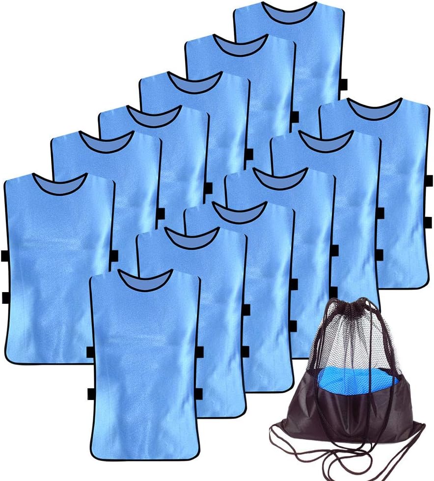 12 Pack Soccer Scrimmage Vests for Practice Jersey Use
