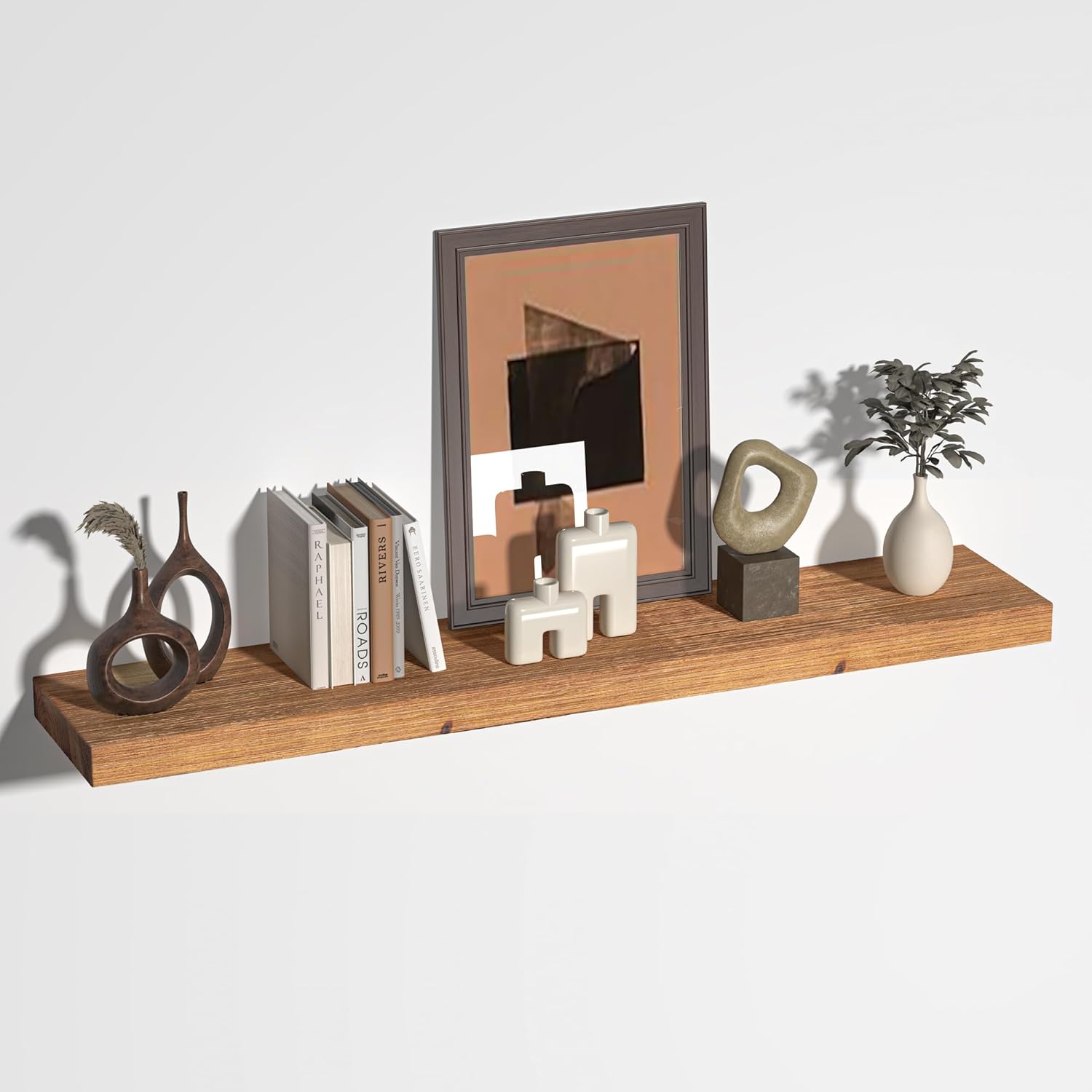 Floating Shelves for Wall - Natural Rustic Solid Wood Design