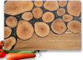 Acacia Wood Cutting Board with Black Resin Galactic Cosmos - 15x10 in