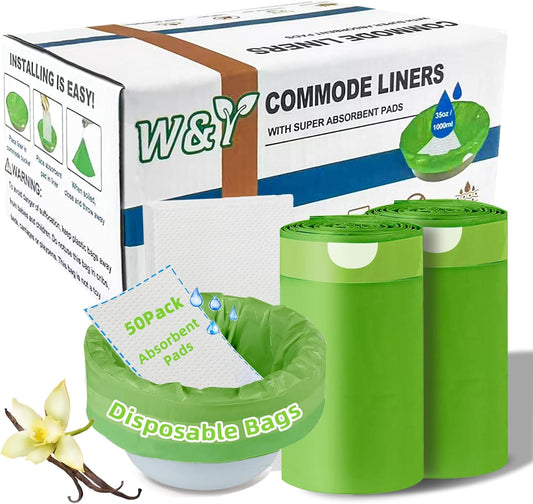 50 Pack Vanilla-Scented Commode Liners for Ultimate Portability