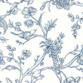 Safiyya Floral Birds Blue and White Peel and Stick Wallpaper