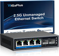 6 Ports 2.5Gb Unmanaged Ethernet Switch with 2x 10G SFP+ - Fast LAN