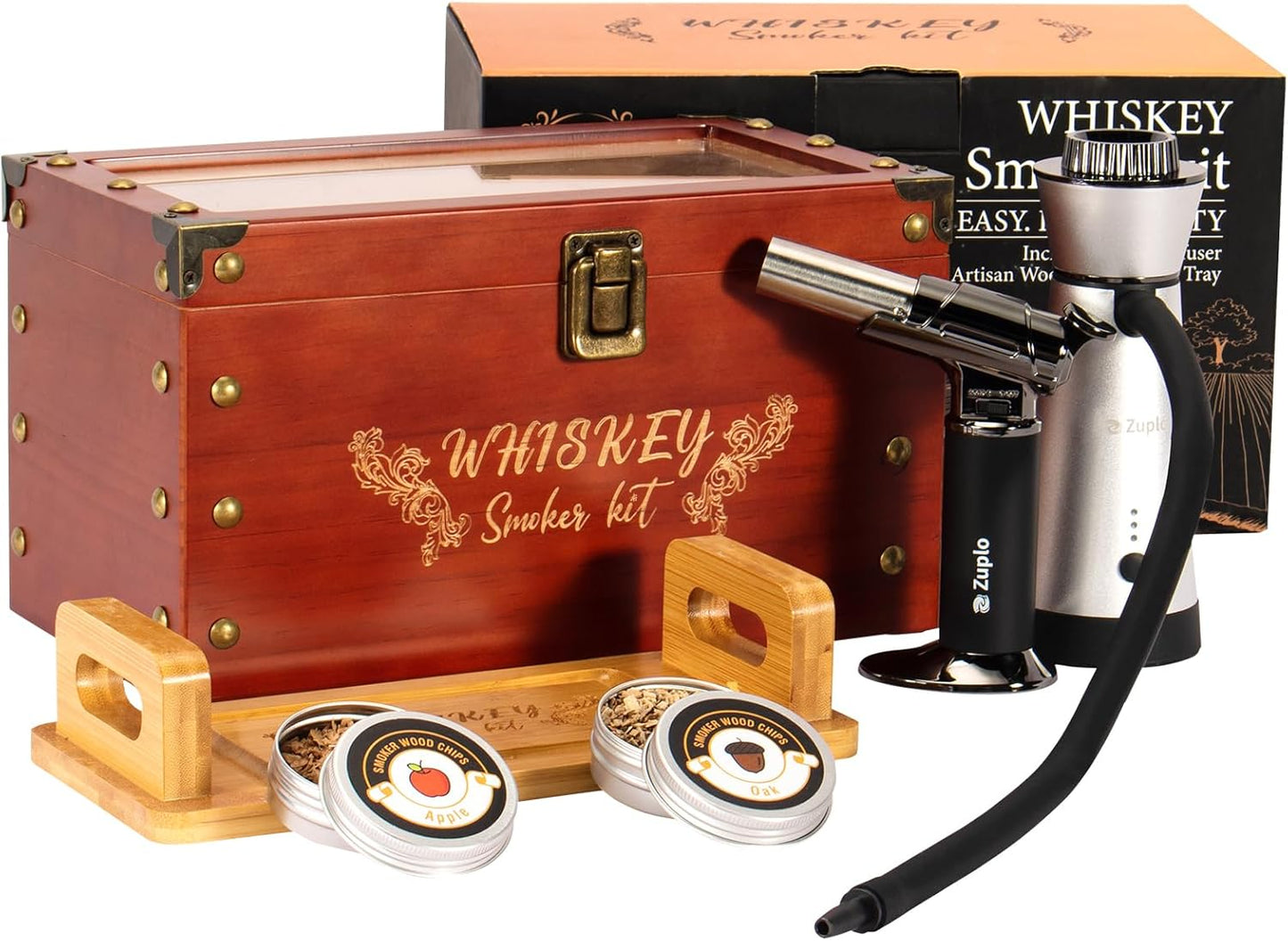 Ultimate Whiskey Smoker Kit | Torched Cocktail Smoker | 4 Wood Chips Flavors