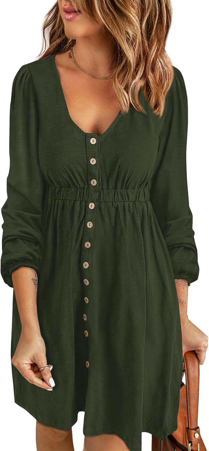 BTFBM Casual Fall Dresses for Women Long Sleeve Mini Dress