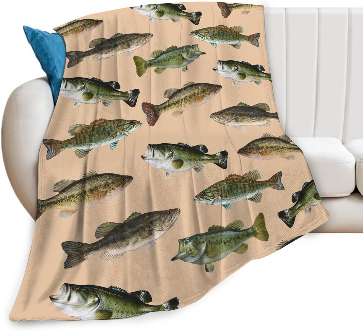 Soft Fish Bass Blanket: Cozy Ocean Decor!
