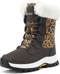 Womens Winter Snow Boots Waterproof Lace Up Mid Calf - Warm Comfort