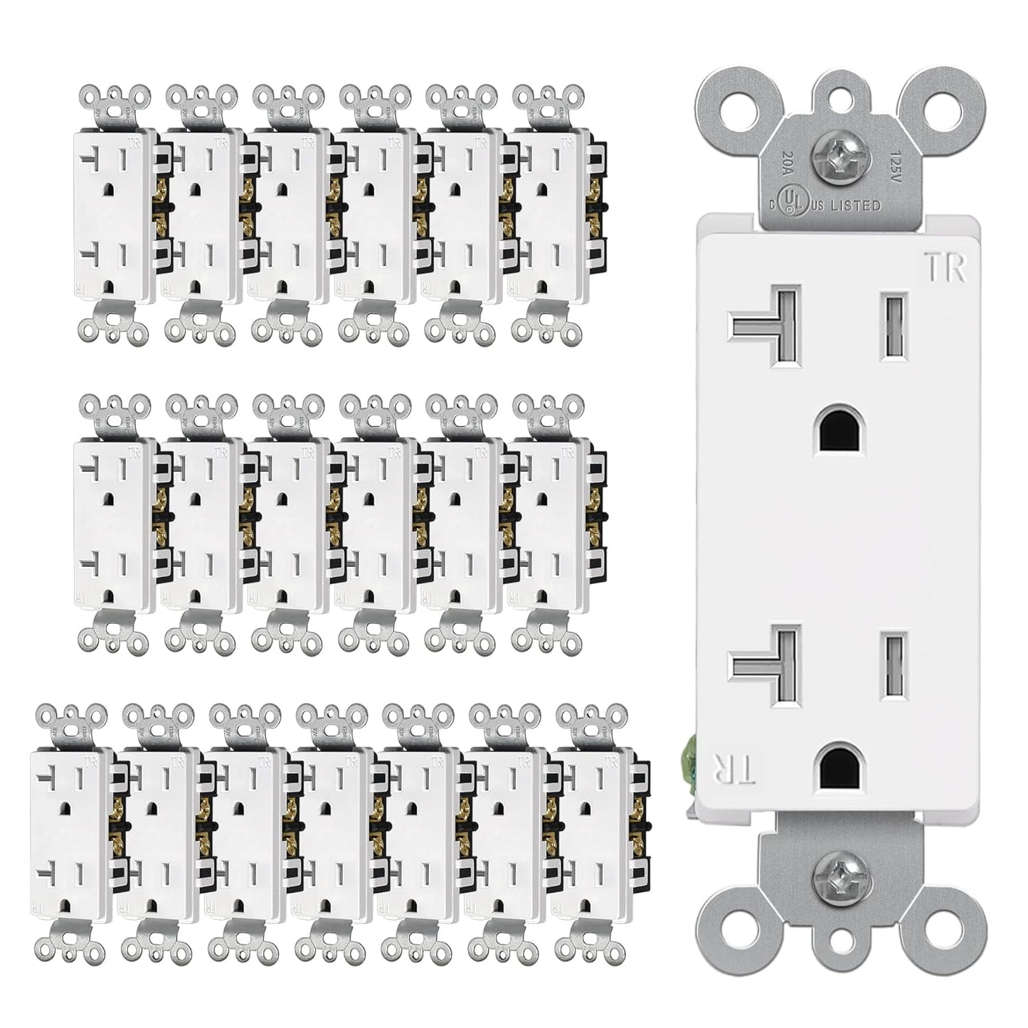 CML 20 Amp Decorator Receptacle Outlet for Safe Wiring