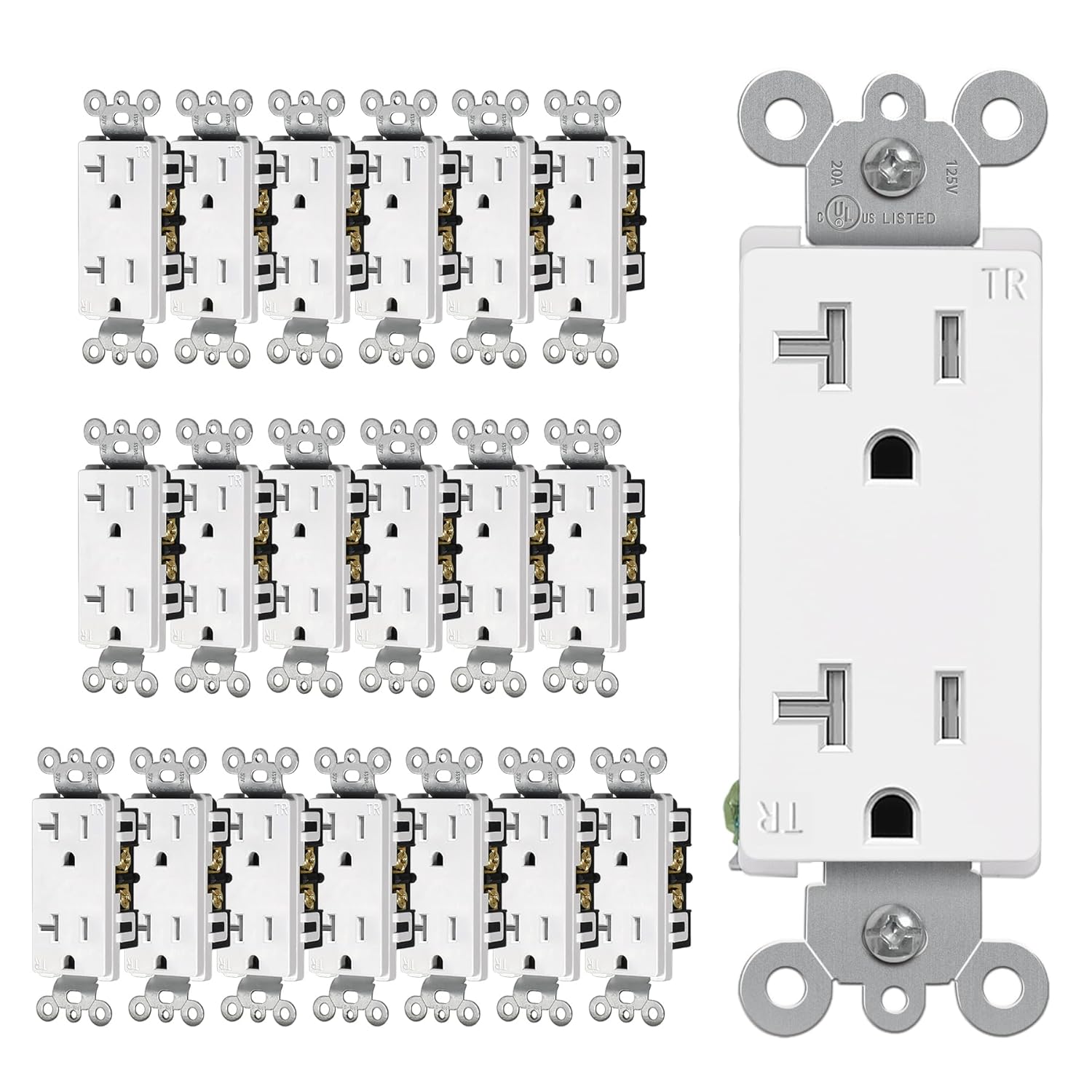 CML 20 Amp Decorator Receptacle Outlet for Safe Wiring