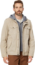 Levi's Washed Cotton Hooded Military Jacket - Warm, Durable Style zip