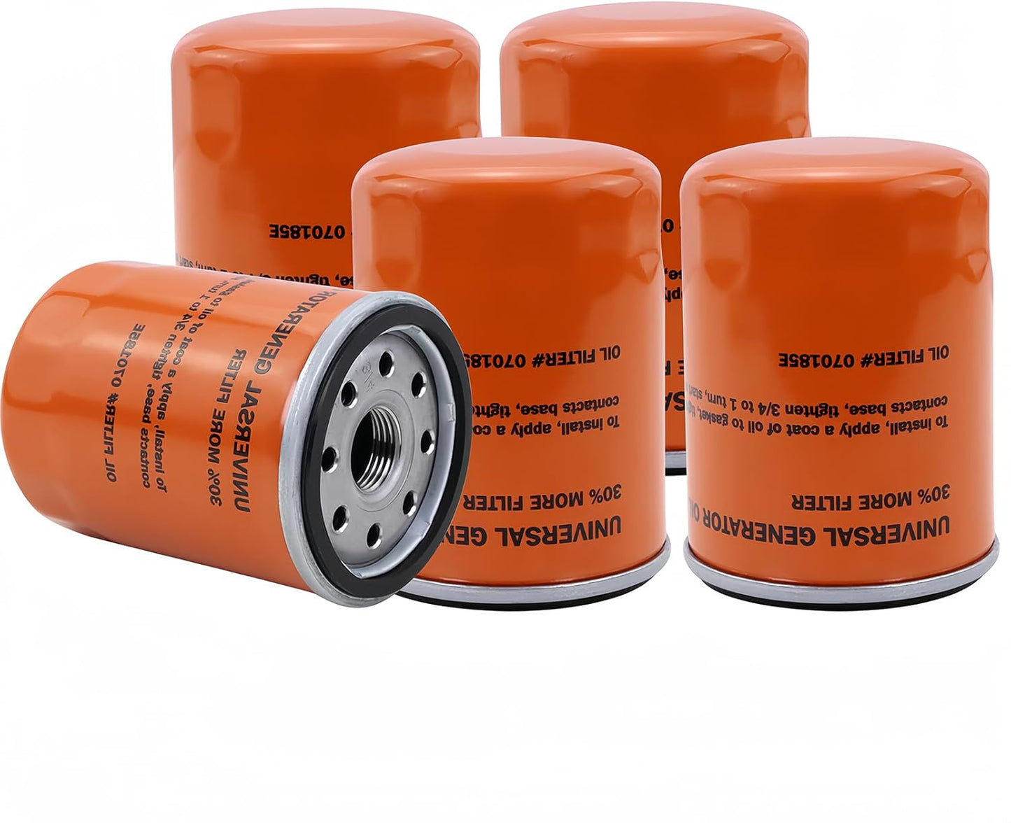 070185ES Oil Filter for Generac Generators - 5 Pack with 30% More