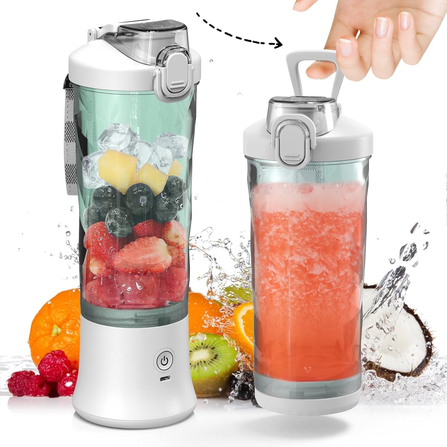 Compact 6-Blade Mini Blender for Shakes and Smoothies - DENOKIN