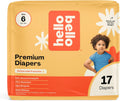 Hello Bello Diapers Size 6 (35 lbs) Superstars - Soft, Plant-Based Fit