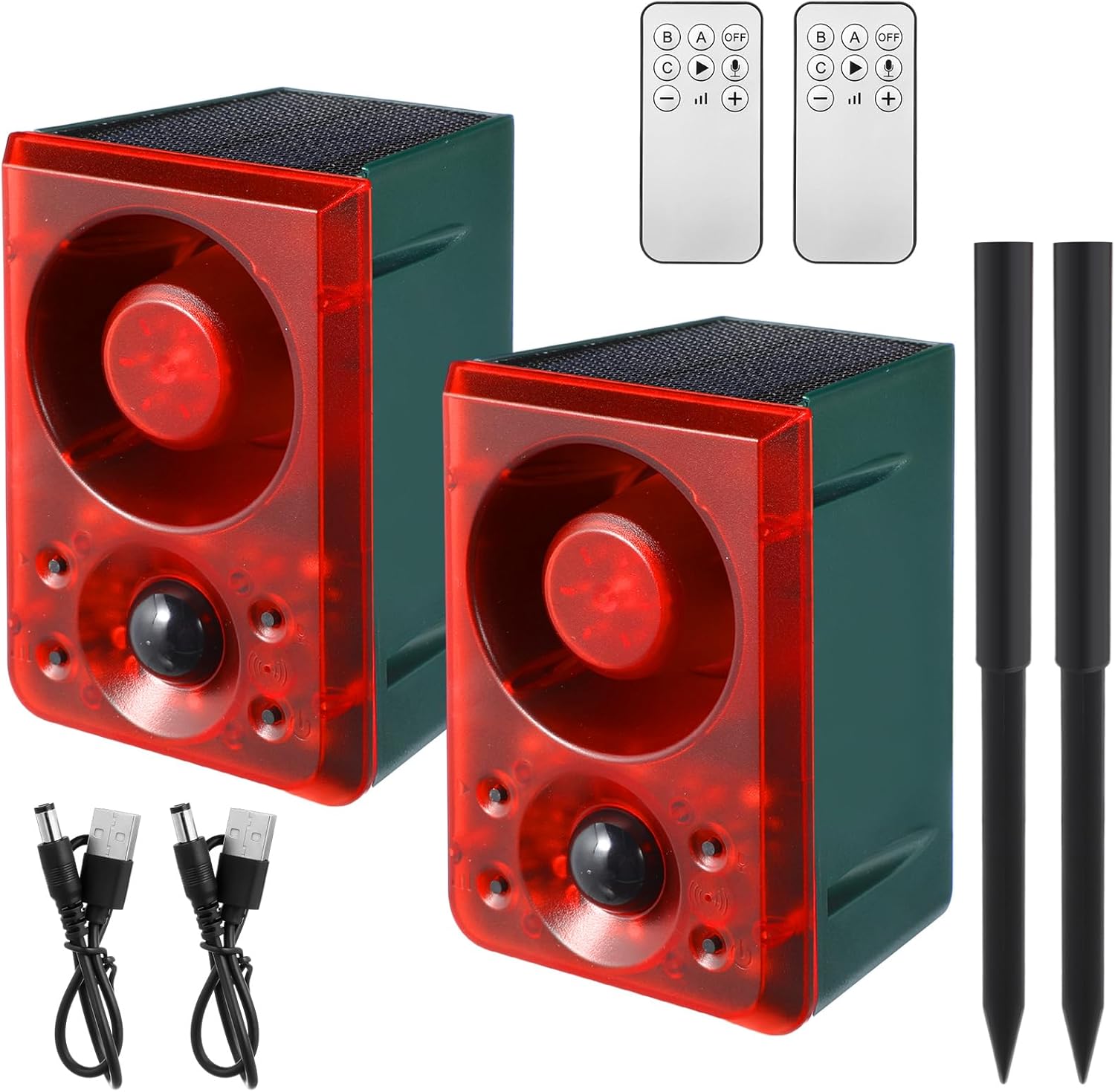 Qualirey Solar Outdoor Motion Sensor Alarm for Animal Deterrent