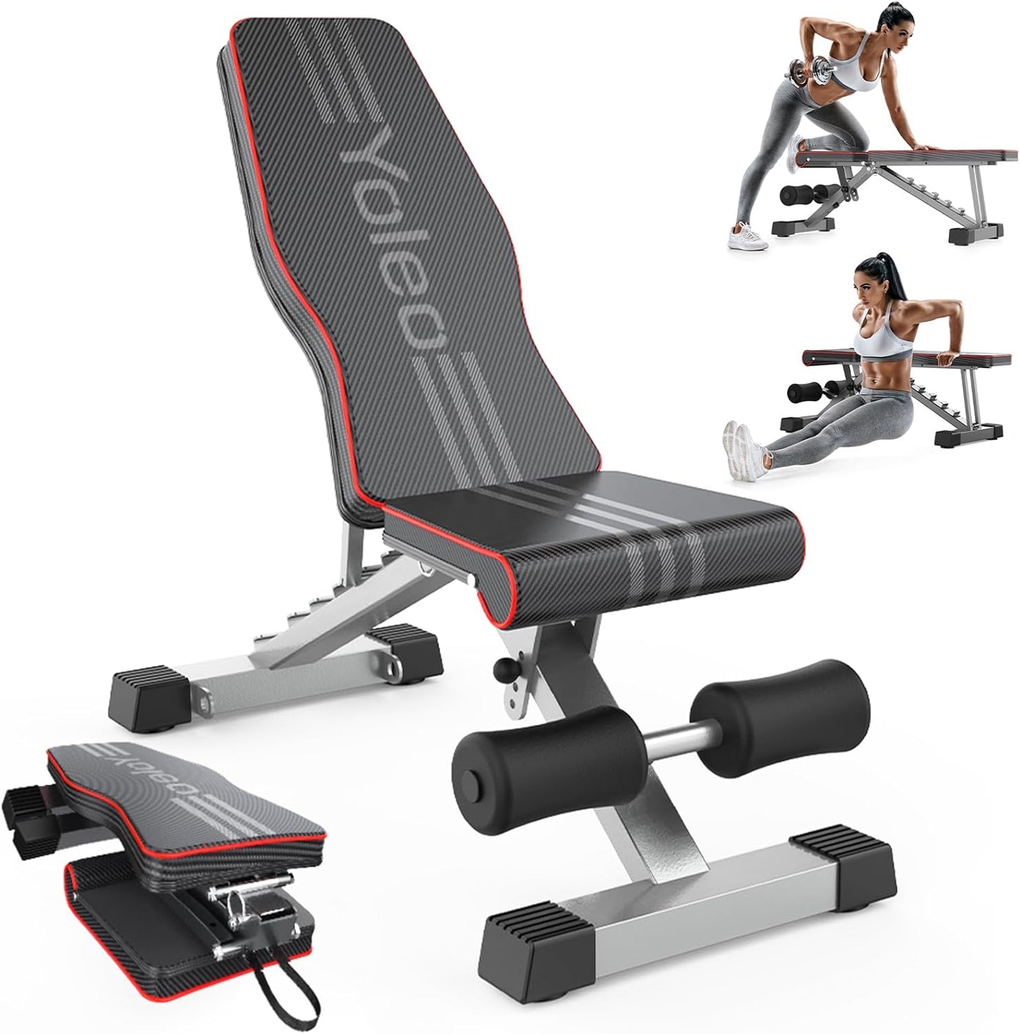 Yoleo Adjustable Weight Bench for Full Body Workout at Home