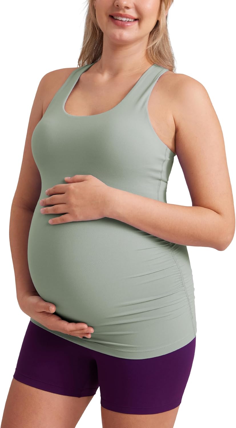 CRZ YOGA Butterluxe Maternity Racerback Tank for Comfort