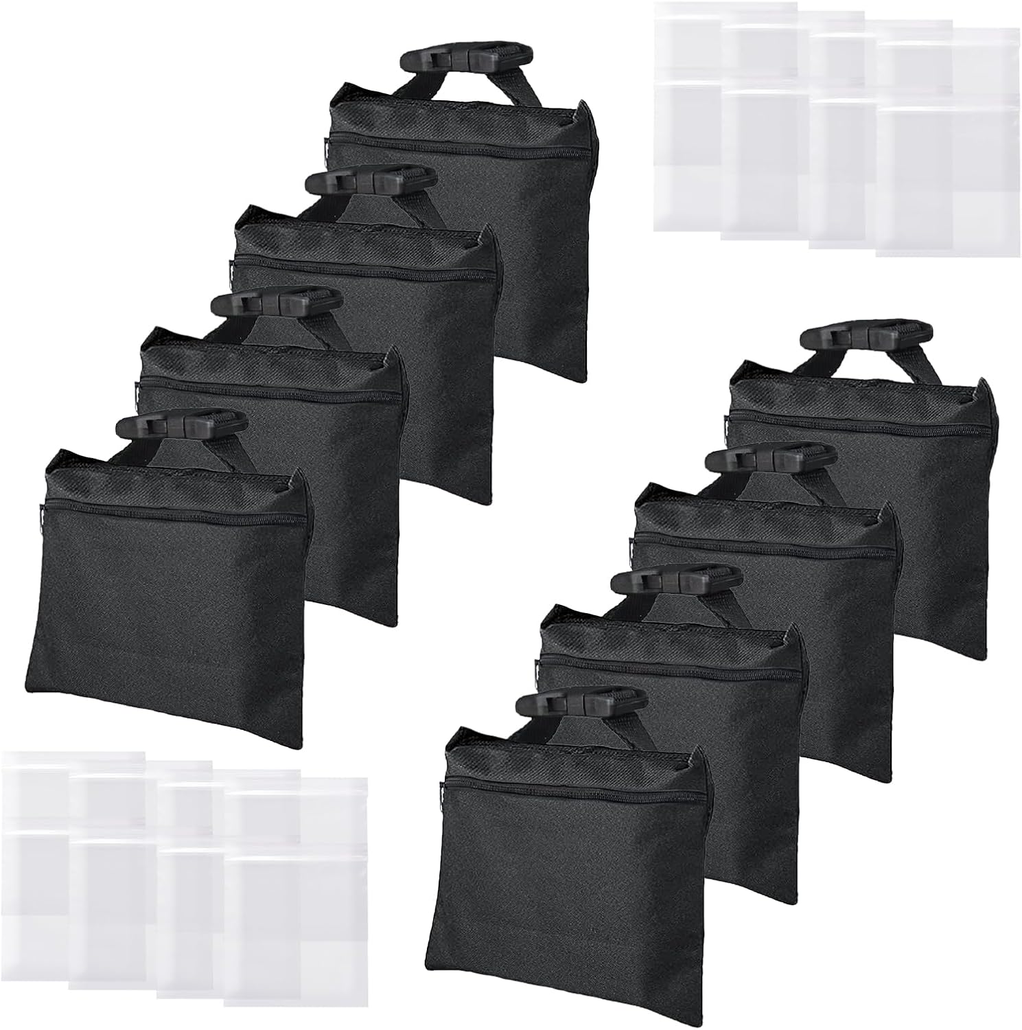 Sandbags 8 Packs for Backdrop Stand Weights with Zipper Straps