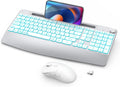Wireless Keyboard and Mouse Backlits - Full-Sized Ergonomic Lighted