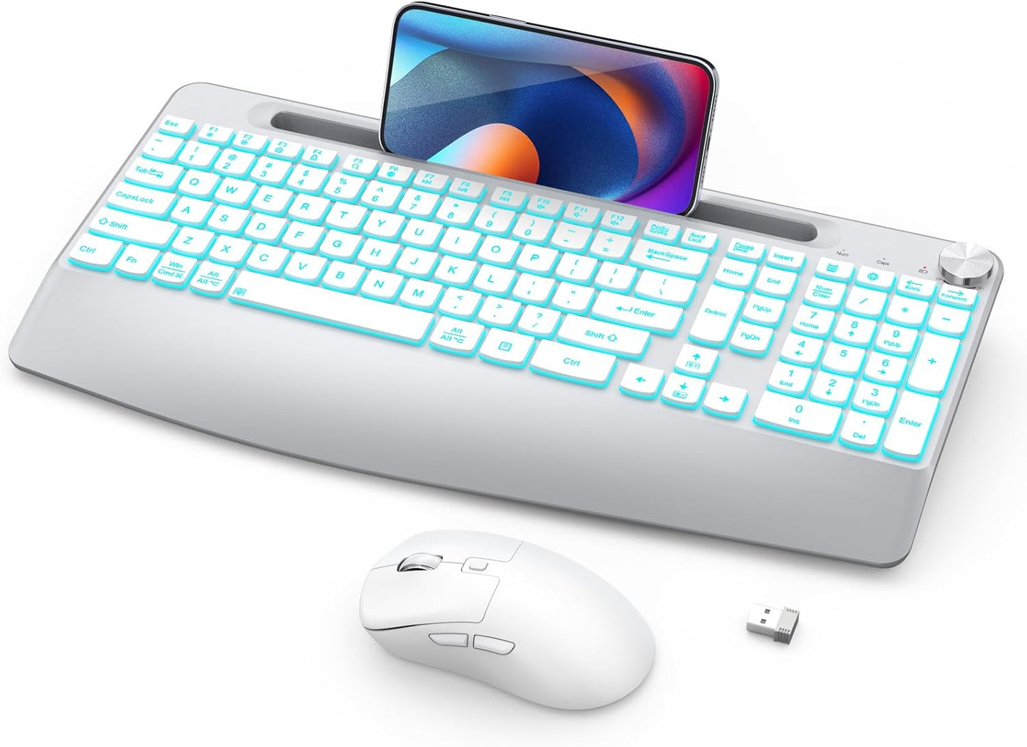 Wireless Keyboard and Mouse Backlit Combo for Ergonomic Use