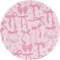 Cute Round Travel Mouse Pad Pink Bows - Small Non-Slip Desk Mat