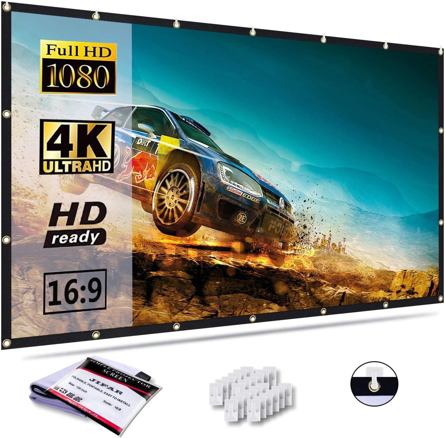 120 Foldable Anti-Crease Projection Screen by JIFAR