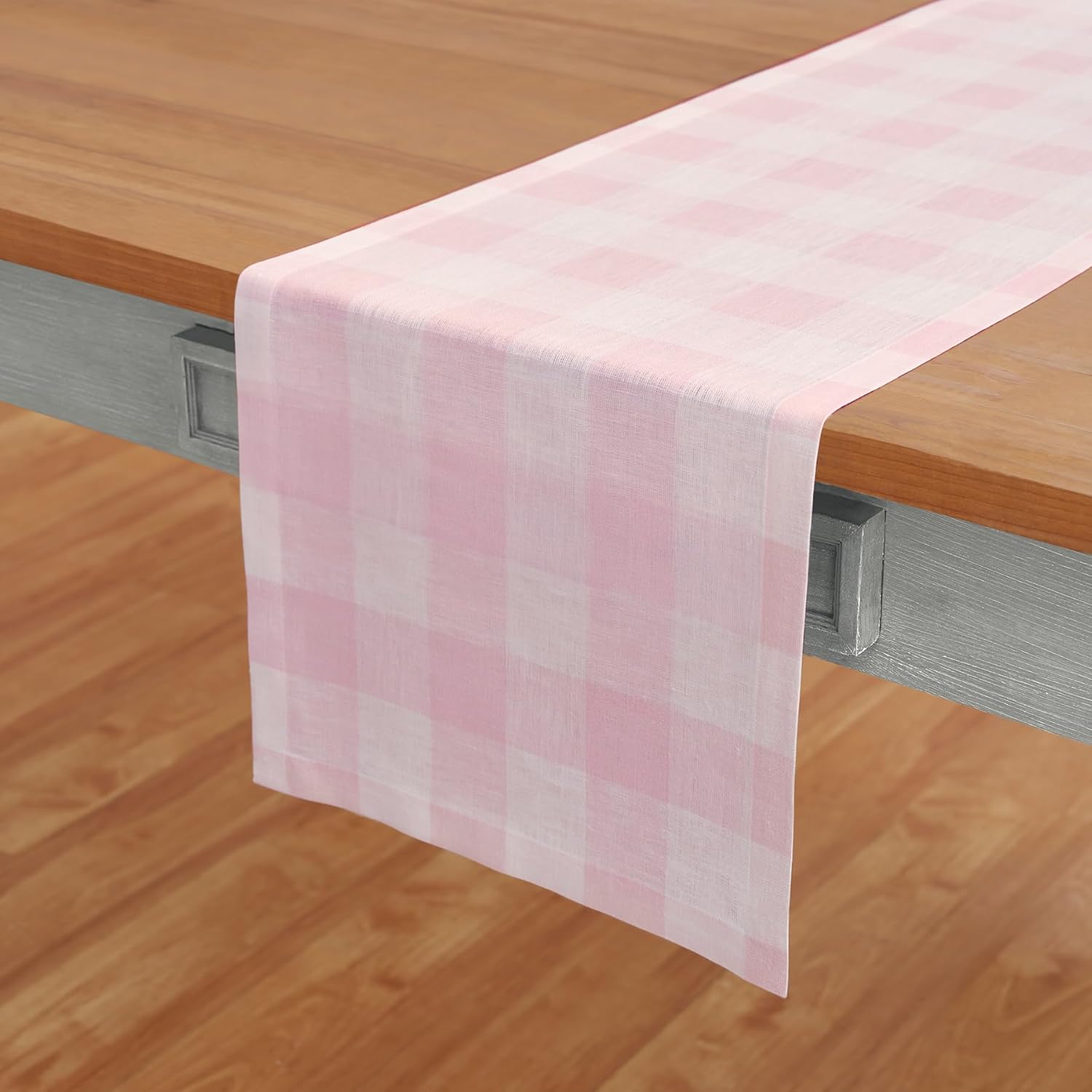 Linen Plaid Table Runner 60 Inches for Stylish Table Settings