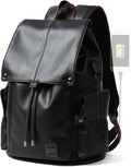 Laptop Travel Backpack for Men - Vintage PU Leather Design