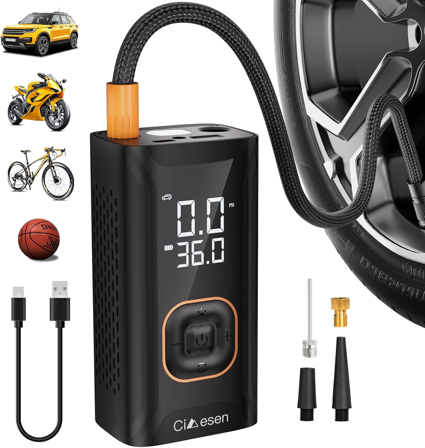 150PSI Portable Tire Inflator - Easy, Cordless, Reliable