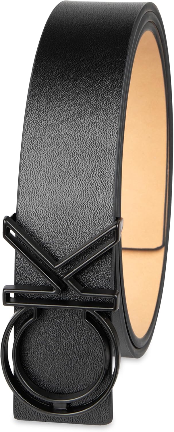 Calvin Klein CK Monogram Cut Out Buckle Belt for Casual Wear