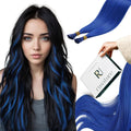 I Tip Hair Extensions 18 in Blue Pre Bonded Human Hair - Long Wear