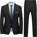 WULFUL Men's Slim Fit Two Button 2-Piece Suit Set - Tailored Look