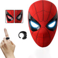 Spider Superhero Mask Toy with Moving Eyes and LED Lights - Remote