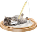 3-in-1 Cat Scratcher with Ball Track and Feather Teaser - Interactive