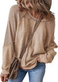 SHEWIN Oversized Off The Shoulder Sweatshirt - Casual Waffle Knit Soft